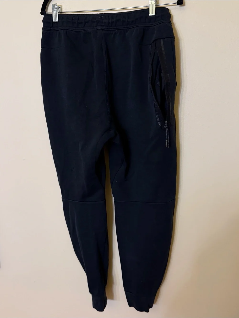 Nike Tech Fleece Joggers Sweatpants Black Small Distressed Pockets Drawstring